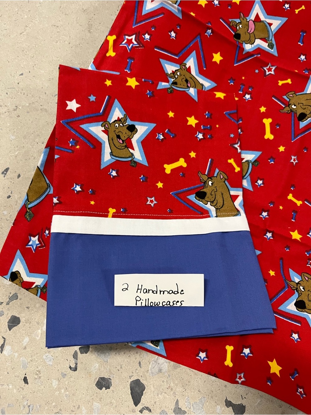 Handmade Red Scooby-Doo Themed Pillowcases (Set of 2)